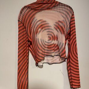 Striped Red and Black Women's Top